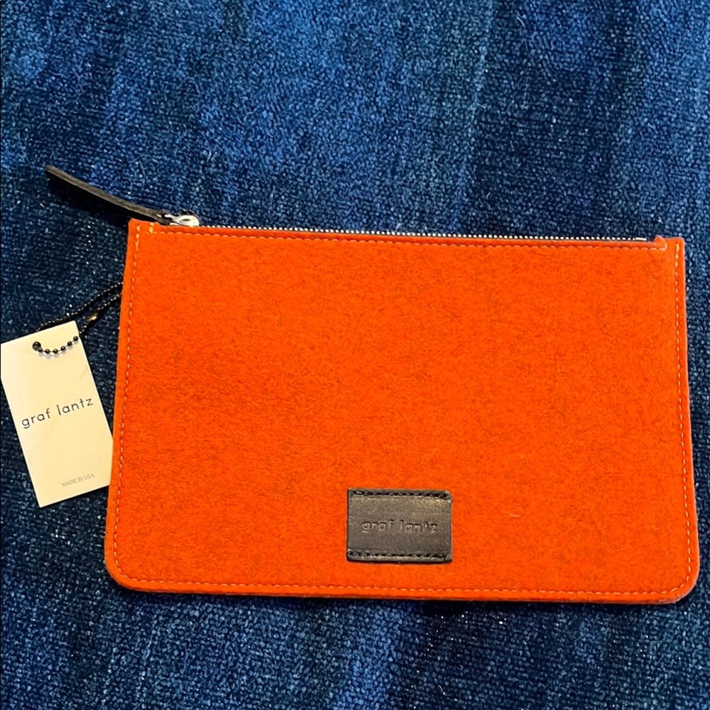 Graf Lantz Orange Felt Clutch